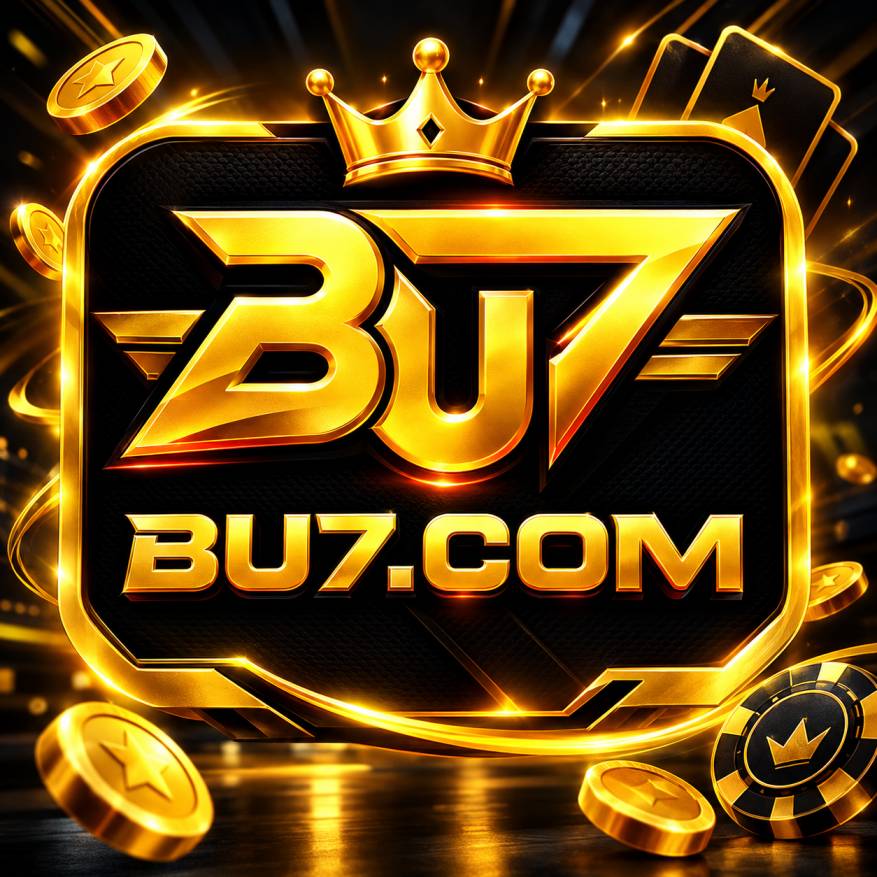 BU7 Game logo with golden BU7 branding, BU7.com gaming platform design and premium black gold style